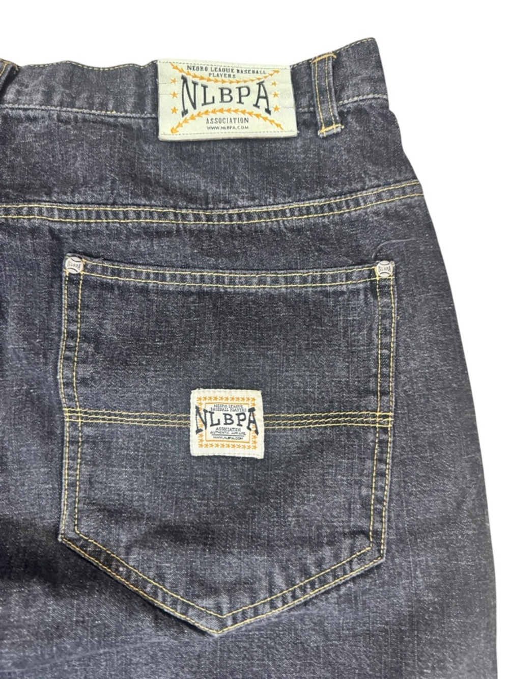 Negro League Baseball Players Association VTG Denim Patched Jeans 38x34 - Picture 5 of 10